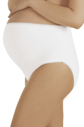 Bavlněné těhotenské kalhotky Mama Maxi bílé