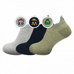 Dámské bavlněné extra nízké ponožky Badge - mix 5