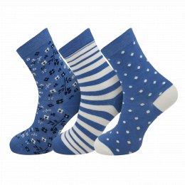 Dámské designové bavlněné ponožky Bardot - modrá