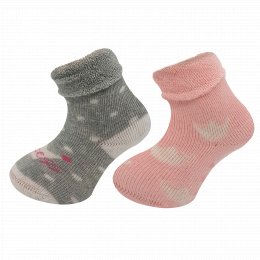Kojenecké froté ponožky z organické bavlny s ABS chodidlem Mimi 2 - holka
