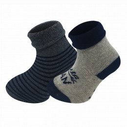 Kojenecké froté ponožky z organické bavlny s ABS chodidlem Mimi 2 - kluk
