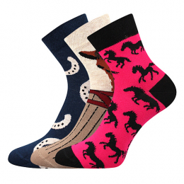 Dámské vzorované ponožky s motivem koně Xantipa 64